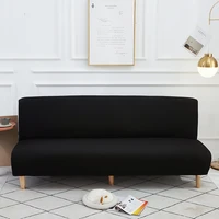 armless sofa bed cover folding black modern seat slipcovers stretch couch cover without armrest protector elastic spandex