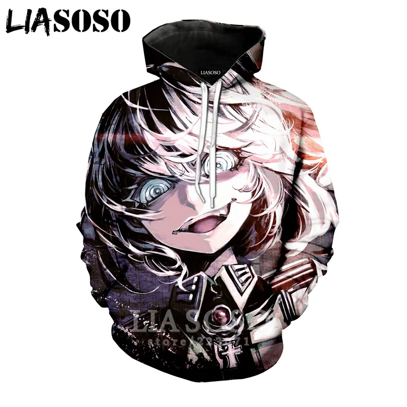 Новинка зимний Свитшот liaseo для мужчин и женщин 3D принт аниме Youjo Senki Сага Tanya верх с