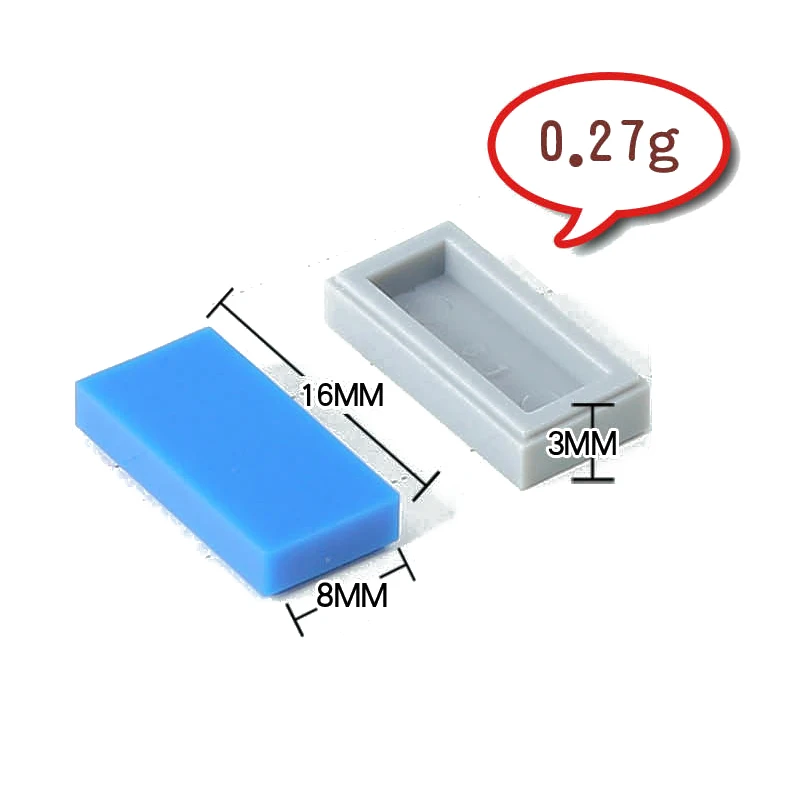 100 шт./лот совместим с 3069 плитой 1x2 для строительных блоков MOC детали сделай сам