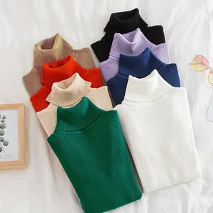 Пуловер женский осенне-зимний облегающий, с длинным рукавом