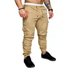 Брюки мужские эластичные с несколькими карманами, повседневные спортивные джоггеры, брюки для бега и фитнеса в стиле хип-хоп