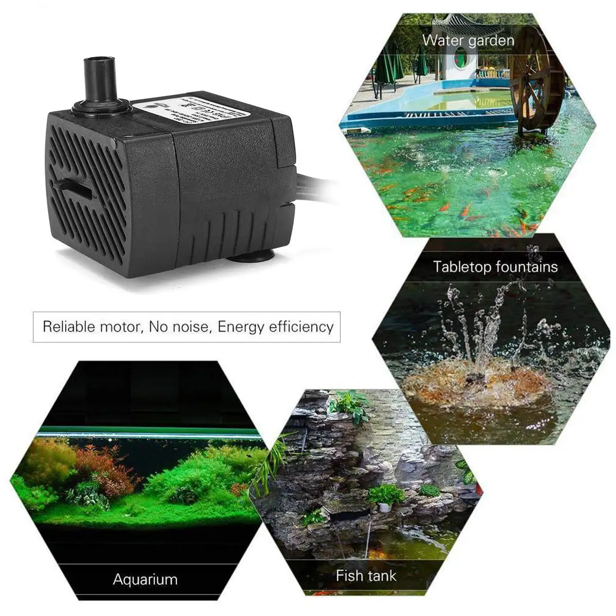 

Water Pump With Colorful Lamp LED Light Ultra Quiet Mini Submersible Water Pump AC 220V 5W Aquarium Fish Tank Fountain Pump