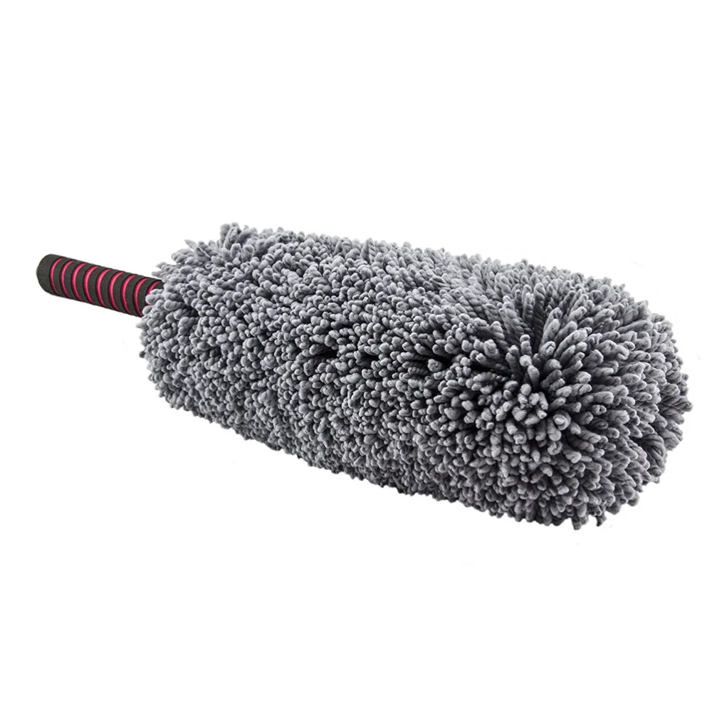 

Telescopic Retractable Microfiber Car Wax Brush Multipurpose Car Duster Lint Free Pollen Removing (Grey)