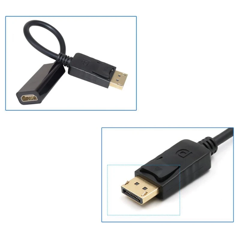 

DP to HDMI-Compatible Adapter, DP to HDMI-Compatible Converter Male to Female Gold-Plated Interface Conversion Line