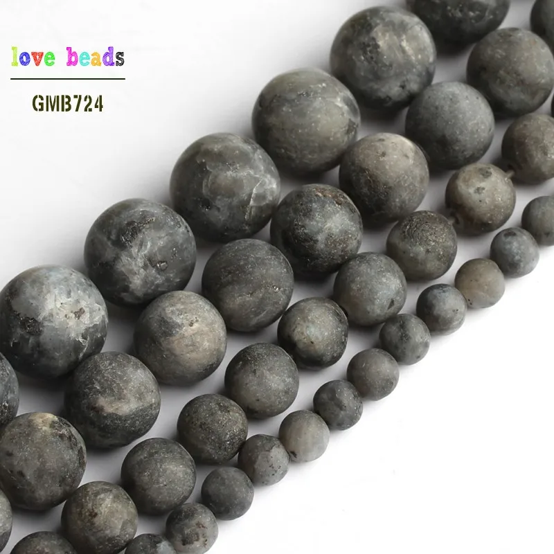 black labradorite 4 мм 6 мм 8 мм 10 мм натуральный матовый морганит Агаты тигровый глаз камень Круглые бусины для самостоятельного изготовления ювелирных изделий браслет 15'' - Цвет: black labradorite
