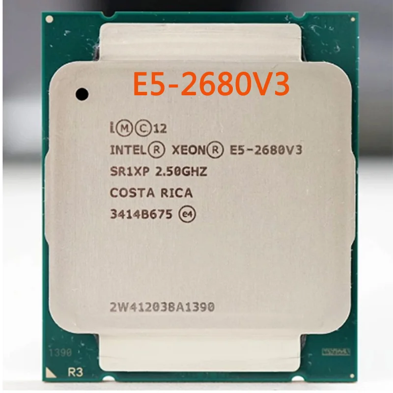 

Intel-procesador Xeon E5-2680V3 E5 2680v3 E5 2680 v3 2,5 GHz, CPU de 12 núcleos y 24 hilos, 30M, 120W, LGA 2011-3 Intel-procesa