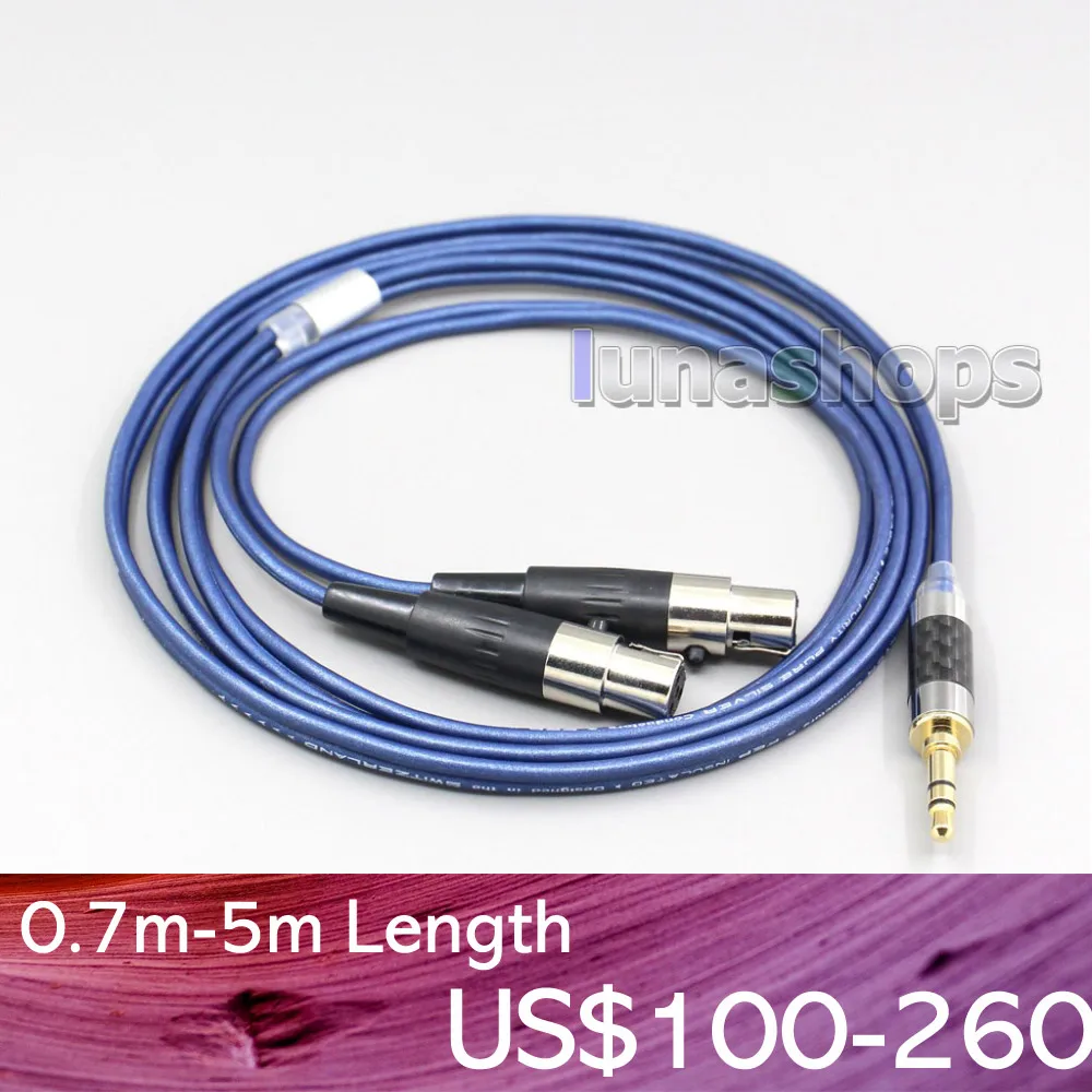 

LN006447 Blue 99% Pure Silver XLR 2.5mm 4.4mm Earphone Cable For Audeze LCD-3 LCD-2 LCD-X LCD-XC LCD-4z LCD-MX4 LCD-GX lcd-24