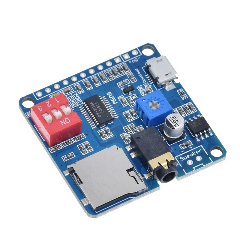 

For Arduino MP3 Music Player Voice Playback Amplifier Module 5W SD/TF Card Integrated UART I/O Trigger Class D