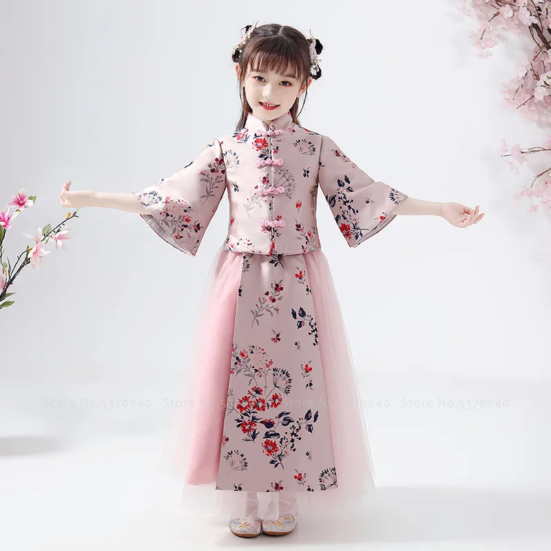Традиционное китайское платье для девочек Костюм ханьфу детей Платье принцессы