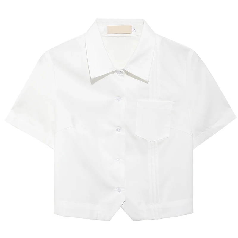 

Organ pleated white shirt women's summer short top 2021 new Korean versatile commuter short sleeve shirt