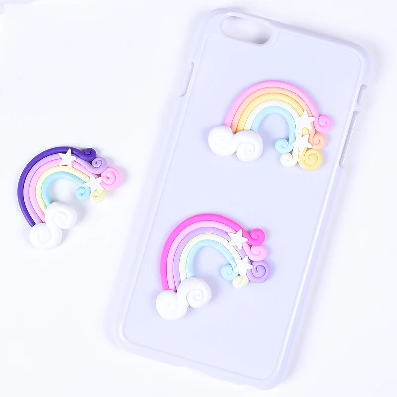 

Resin Multicolor Rainbow Cloud Star DIY Pendant Necklace DIY Cream Resin Mobile Phone Case Material Accessories
