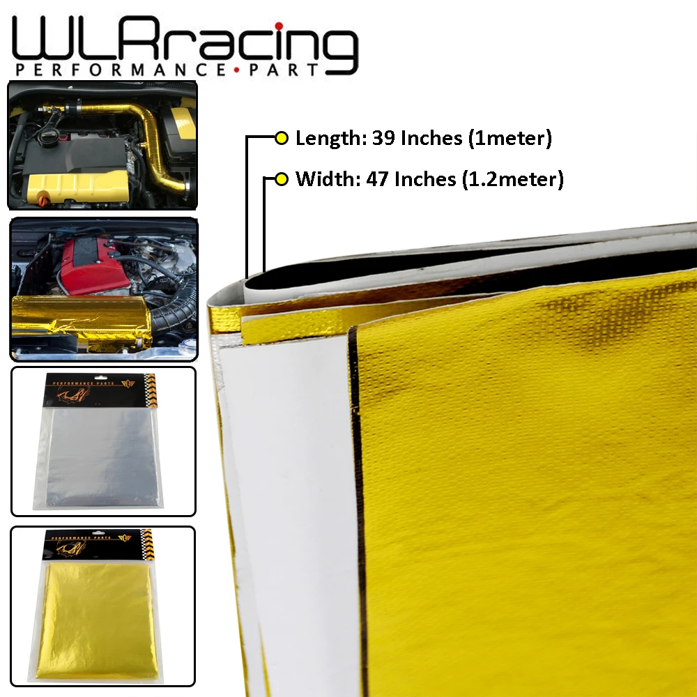 1 Meter * 1.2 Meter Self Adhesive Reflect A Gold Heat Wrap Barrier High Quality 39in.x 47in.Piece For VW PASSAT AUDI A4 B6 
