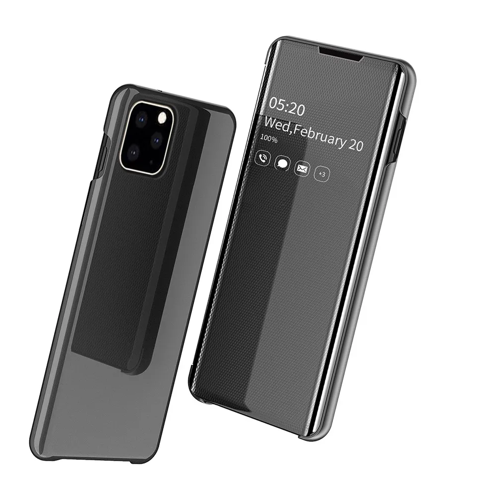 Коричневый Умный зеркальный флип-чехол для samsung Galaxy S9 S8 Note 9 8 S7 Прозрачный чехол для samsung S7 S6 Edge Plus Note 9 S9 S8 A50 чехол - Цвет: Коричневый