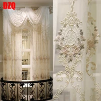 european luxury turkish embroidered voile curtains sheer for living room bedroom floral curtain tulle sheer window drapes