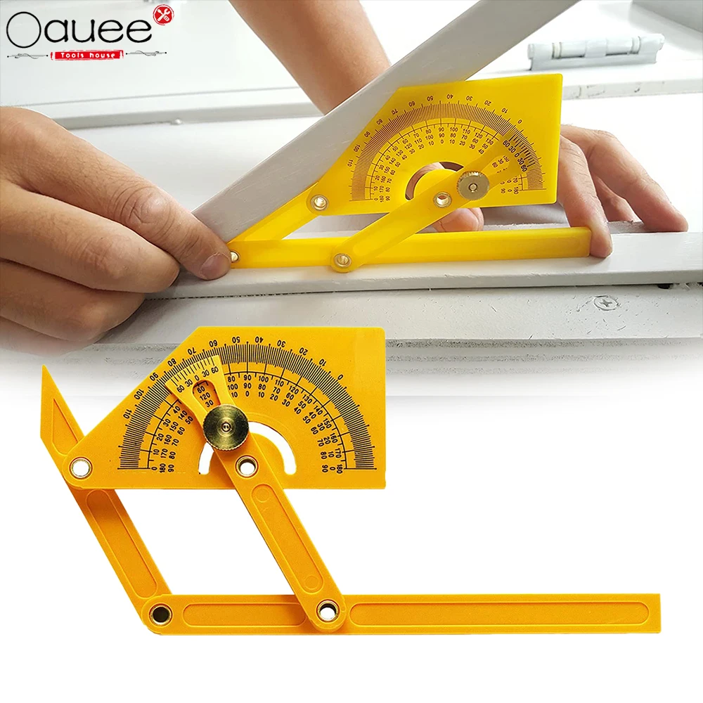 

Precise Protractor and Angle Finder Woodworking Measurement Tools 0° to 180° for Measure Inner/Outer Angle Plastic Protractor