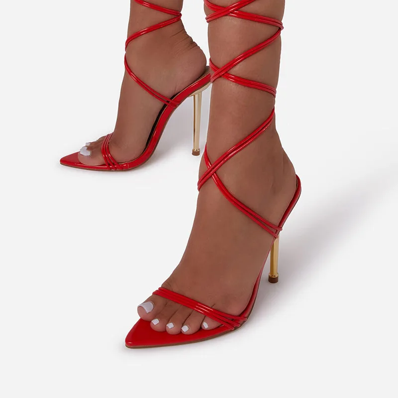 Летние женские модные туфли-лодочки из искусственной кожи на каблуках-шпильках с