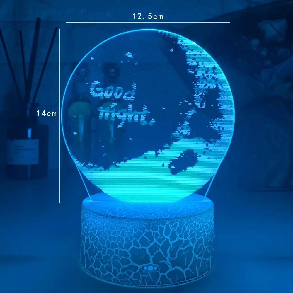 

2021 Moon Good Night Theme Acrylic 3D Light LED Night Light 7/16 Color Usb Battery Touch Mood Light Christmas Gift Dropshipping