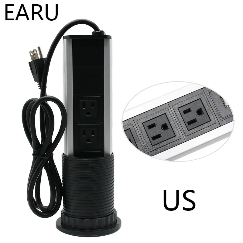 220V 16A тянуть POP UP электрические 3 розетки с 2 портами(стандарт Кухня Стол розетки выдвижной для столешницы Столешница AU/UK/EU/US вилка