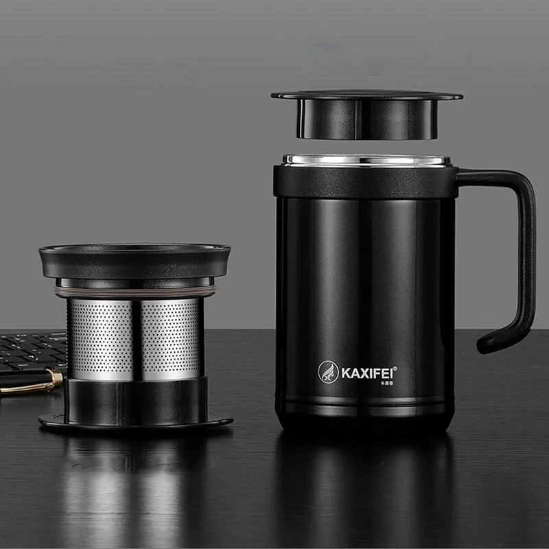 Термос чайная кружка чашка для заварки чая Термокружка с ручкой Из Нержавеющей