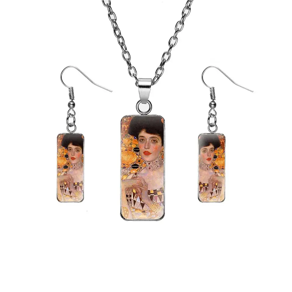 Классическая художник Густав Климт поцелуй Abstrac картина Ювелирные наборы