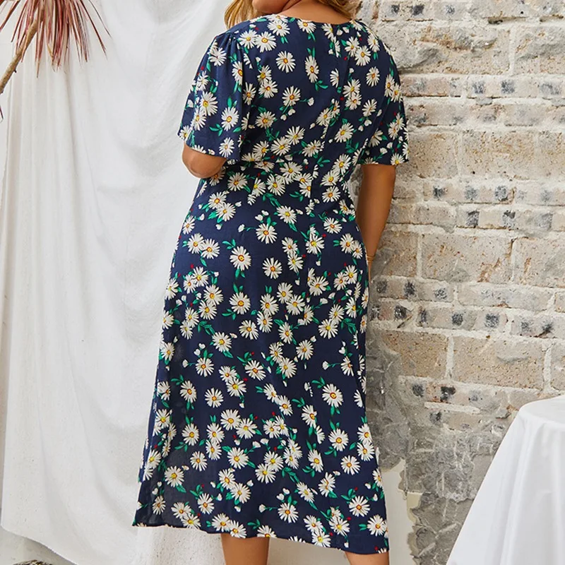 

Summer Beach Floral Dress Women Long Dress Ladies Elegant Party Dress Print Oversized Dresses for Women