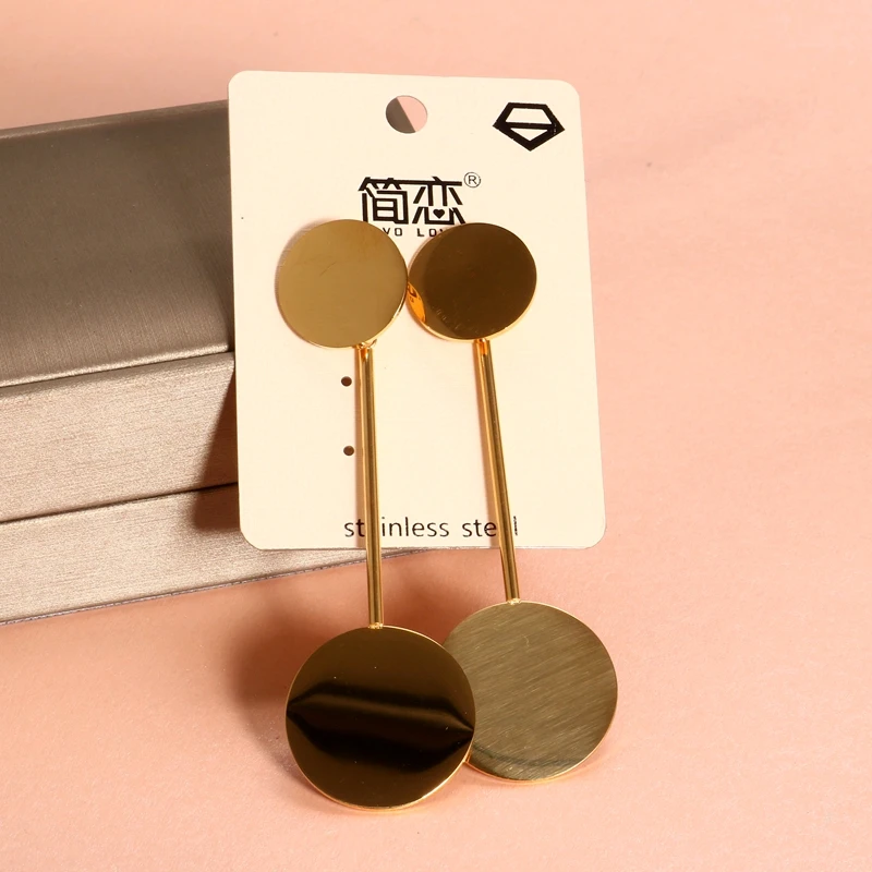 Классический круглый Блестки нержавеющая повседневные серьги OL oorbellen новые