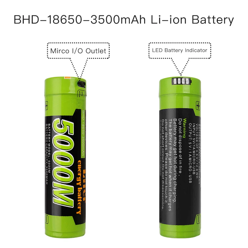5 шт. USB 5000M 18650 3 7 V 3500mAh Мобильный зарядный аккумулятор Интеллектуальный 4