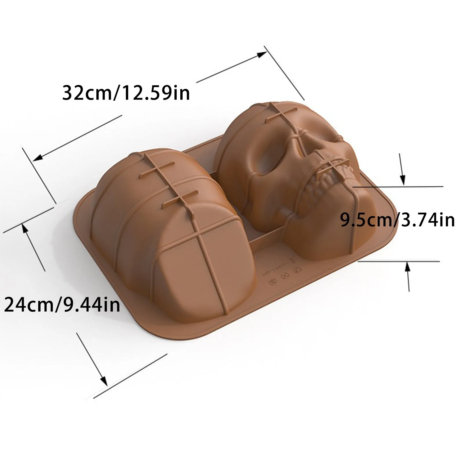 

Large Skull Cake Pan Haunted Halloween Skull Fondant Mould Silicone DIY Cookie Cutter Mold Cake For Halloween&Birthday Party