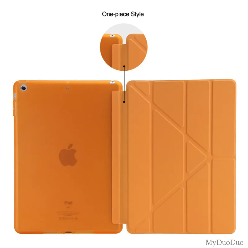 orange Чехол для нового ipad 9,7 дюймов, для ipad модели A1822 A1823 A1893 A1954 Мягкий ТПУ чехол-накладка силиконовый Magentice Smart cover - Цвет: orange