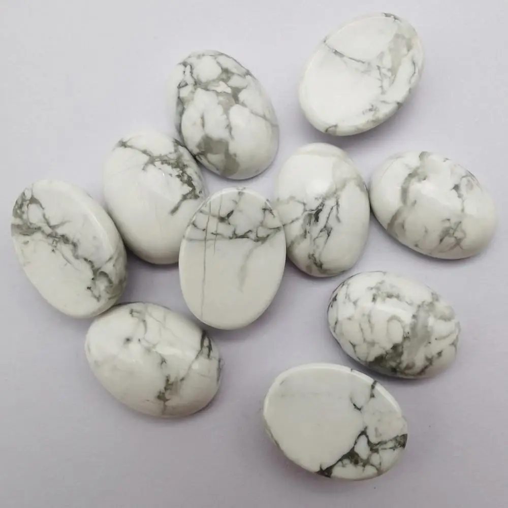 18x13 мм Белый Howlite Овальный Драгоценный Камень Кабошон ювелирные изделия бисер (10