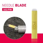 0,25 мм 100 шт. микроблейдинг Tebori PCD 12 U-образных игл для татуировки перманентный макияж ручные лезвия для бровей 12 контактов твердая игла