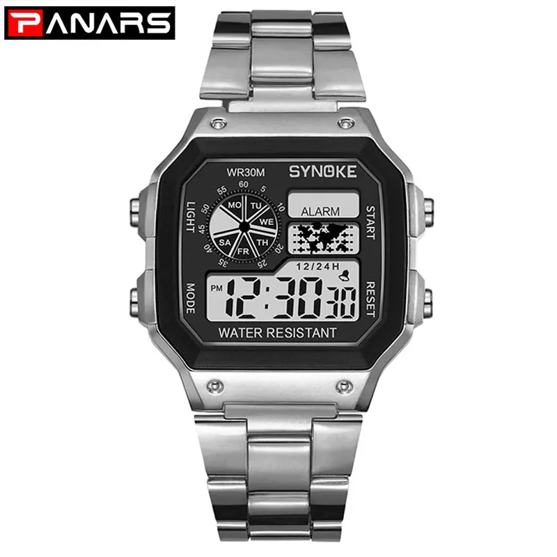 Mens Watches Luminous Lightweight Watch Square Dial Life Waterproof Digital Led Watch Men Business Sport Watches Male Clock 2021