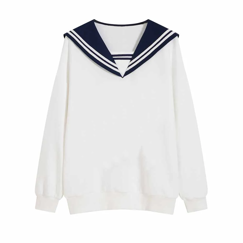 Толстовка с капюшоном японская мода морячный воротник толстовка Мягкий Свитшот