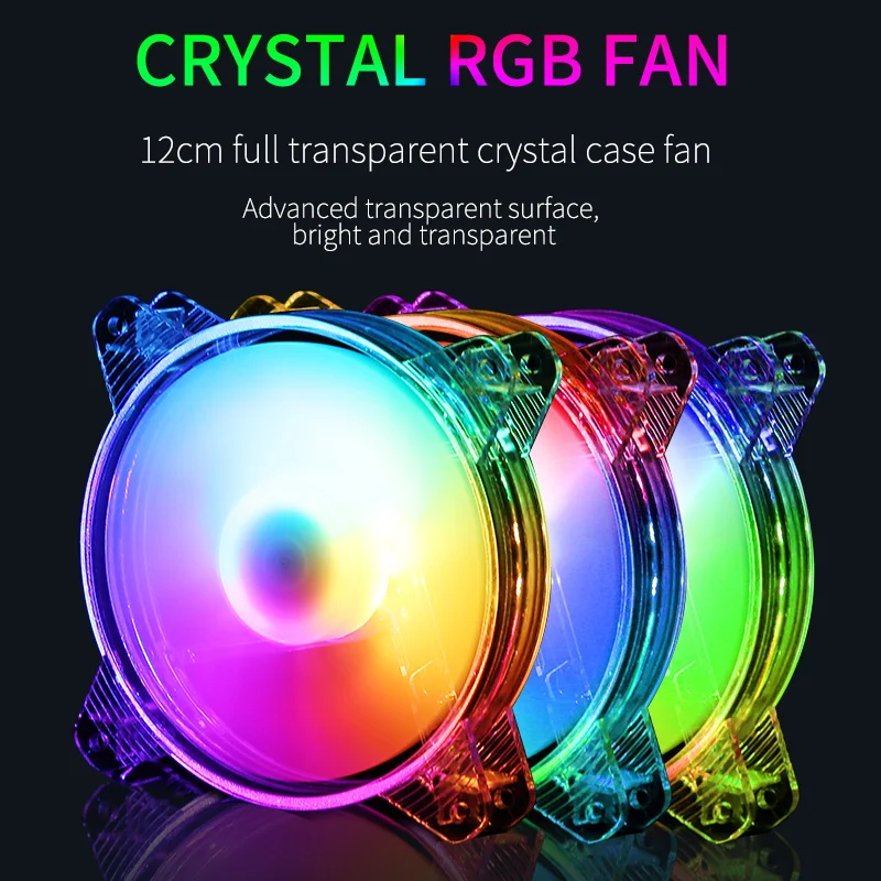 

QITU 120MM computer case fan PWM 4-pin 12 cm RGB synchronous color changing lamp 5V mute 12V fan PC desktop CPU radiatorfan