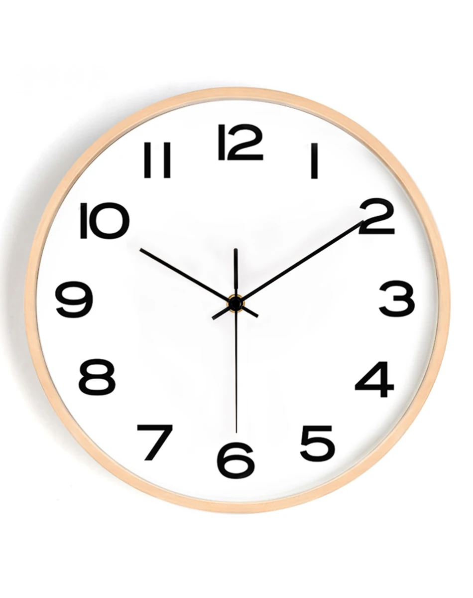 Настенные часы из дерева в скандинавском стиле домашние бесшумные массива для