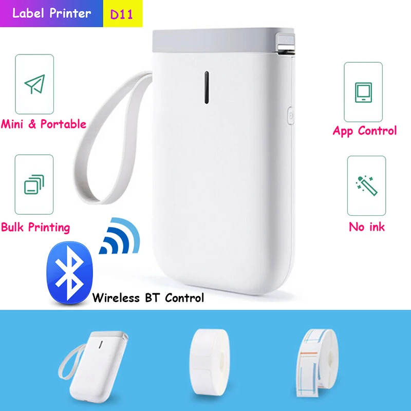 

Handheld Mini Bluetooth Labels Printer Tool App Control for Android iOS H-best