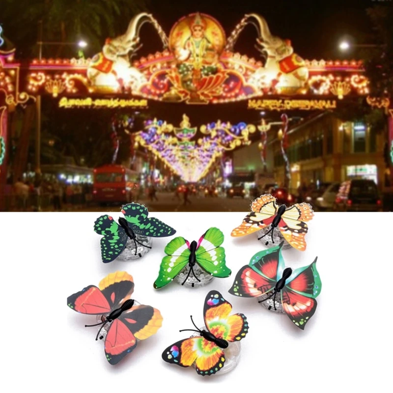 

50pcs/set Colorful Luminous Butterfly Night Light Butterfly Sticker Wall Lamp U50A