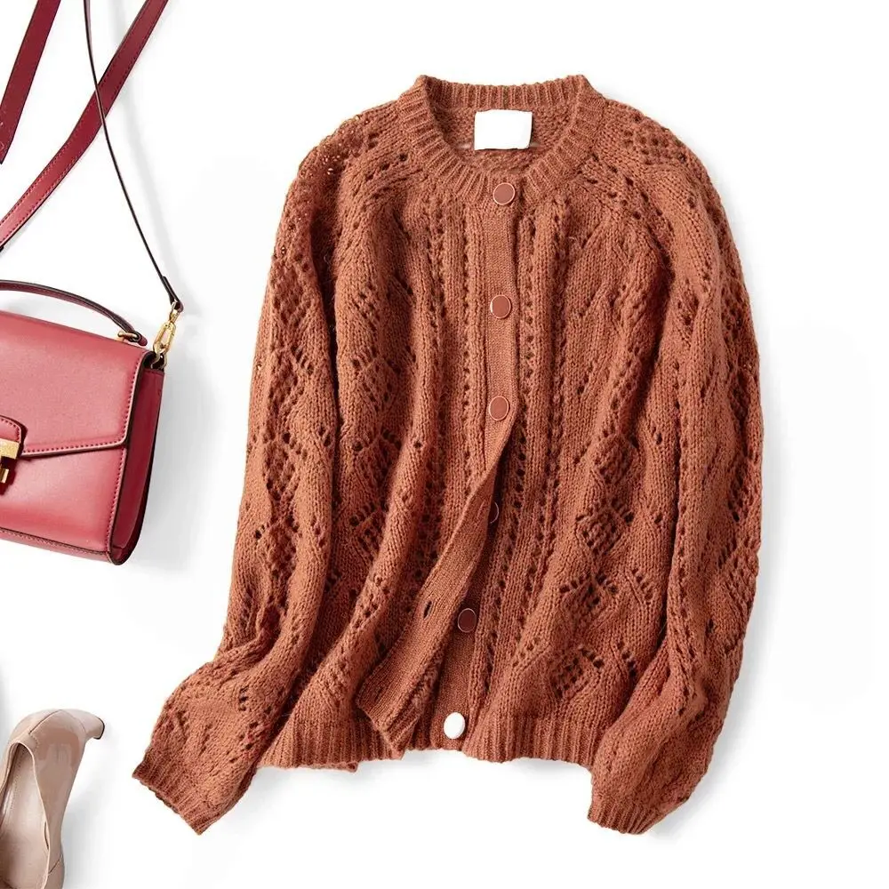 Gypsylady 2019 new cardigans women hollow out buttons casual chic sweaters mohair wool blend winters jumpers female |