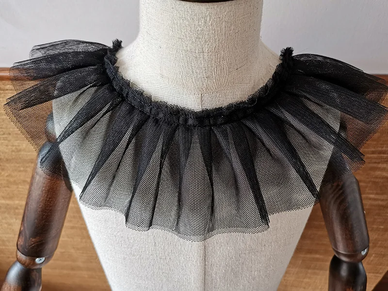 1 ярд Вышивка Тюль кружевная ткань вуаль плиссированная белая розовая лента