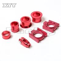 cnc aluminum rear chain adjuster axle blocks with wheel busher spacer sleeve and brake clevis for cr125 crf 250x 450r dirt bike