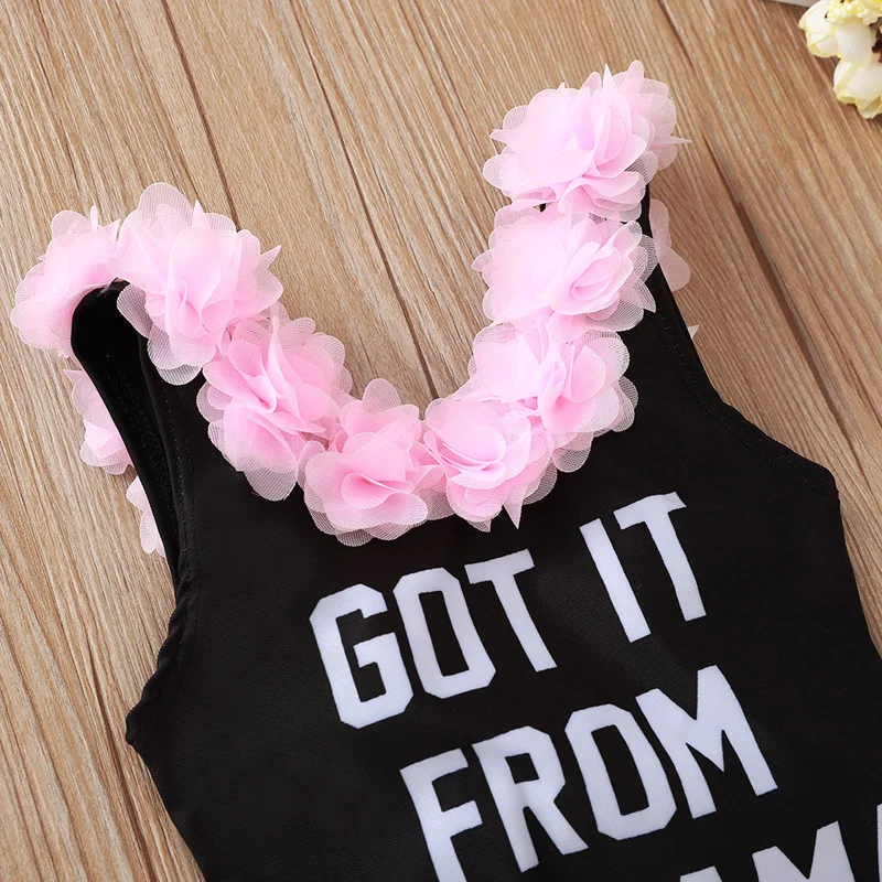 

Girls Summer 2021 Flower Ruffled Baby Swimsuit Printed cute swimwear for little girls