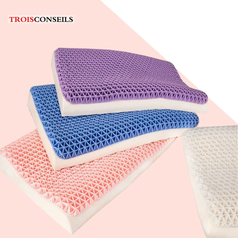 Offerte Collo Messaggio Letto Cuscino 3D TPE A Nido D'ape Ortopedico Spalla Protezione Del Dolore Cervicale Con Copertura Nessuna Pressione Raffreddamento Sonno