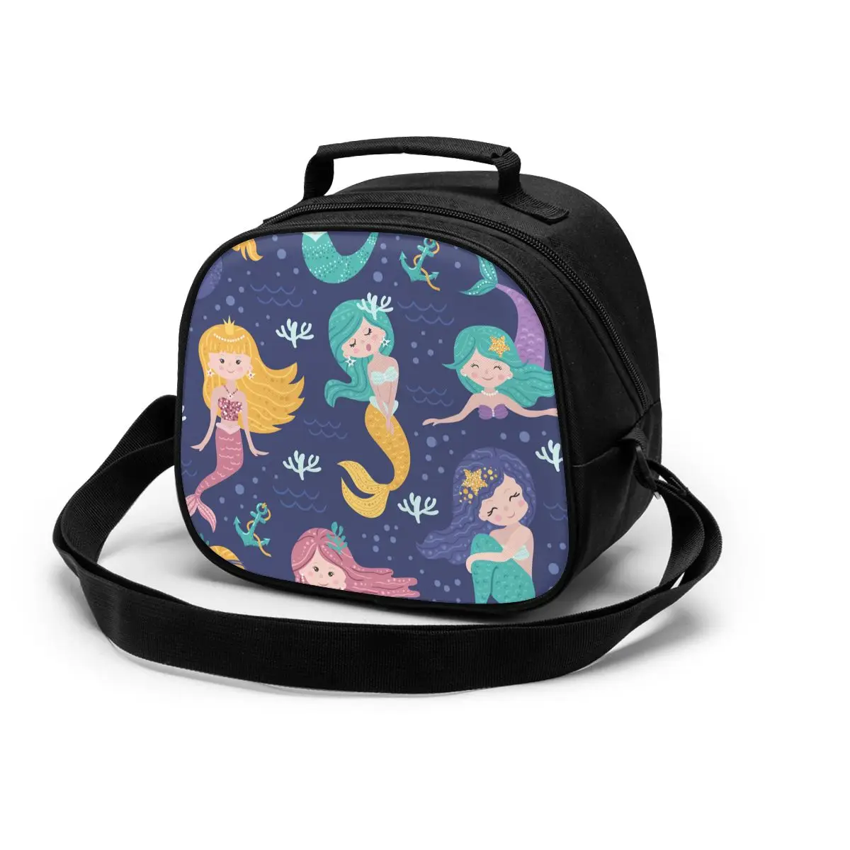 

Underwater little mermaid Fish Lunch Bag Waterproof Food Picnic Lunch Box Bag Insulated Women Cooler Bags Fresh Bento Food Pouch