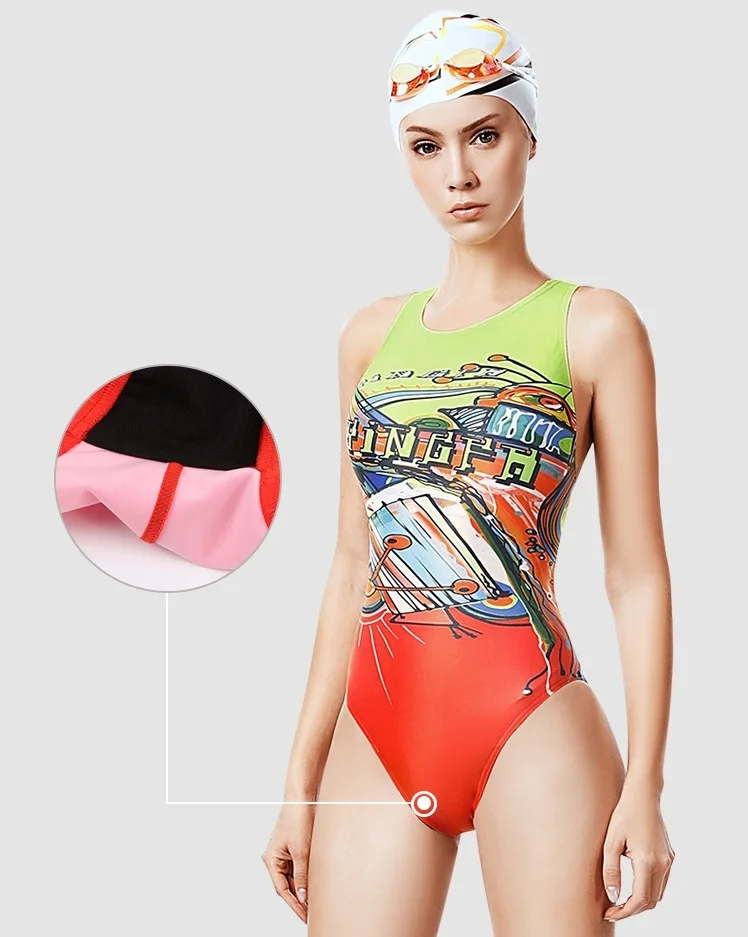 Купальные костюмы Yingfa для девушек тренировочный купальник Женский цельный