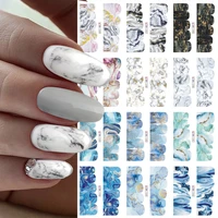 12 styles gradient marble water transfer nail art sticker decal watermark slider artificial for decoration full wrap decor 2021