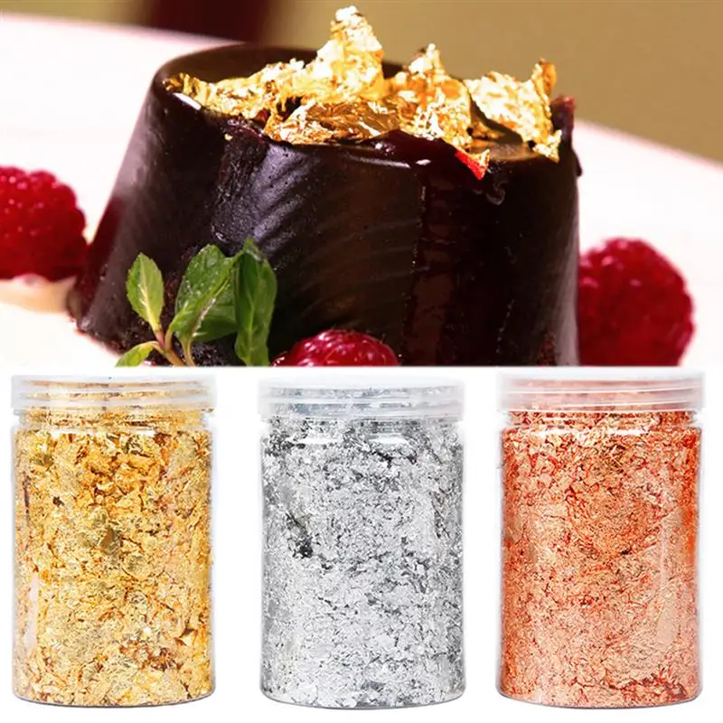 

3 Pieces 10g Foil Paper Decorative Gift Box Packing Baking Tool Handicraft Making Accessory, Gold Foil Paper