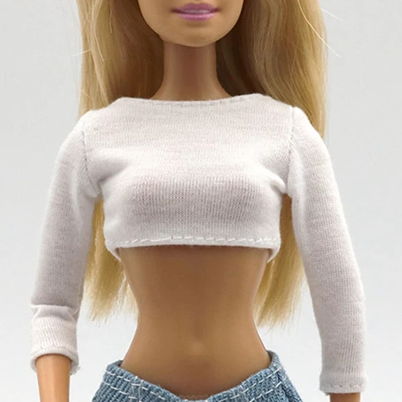 

Sexy White Long Sleeve Shirts Short Tops For Barbie Doll Clothes Fashion Outfits Dolls Accessories For Barbie Dollhouse Kids Toy