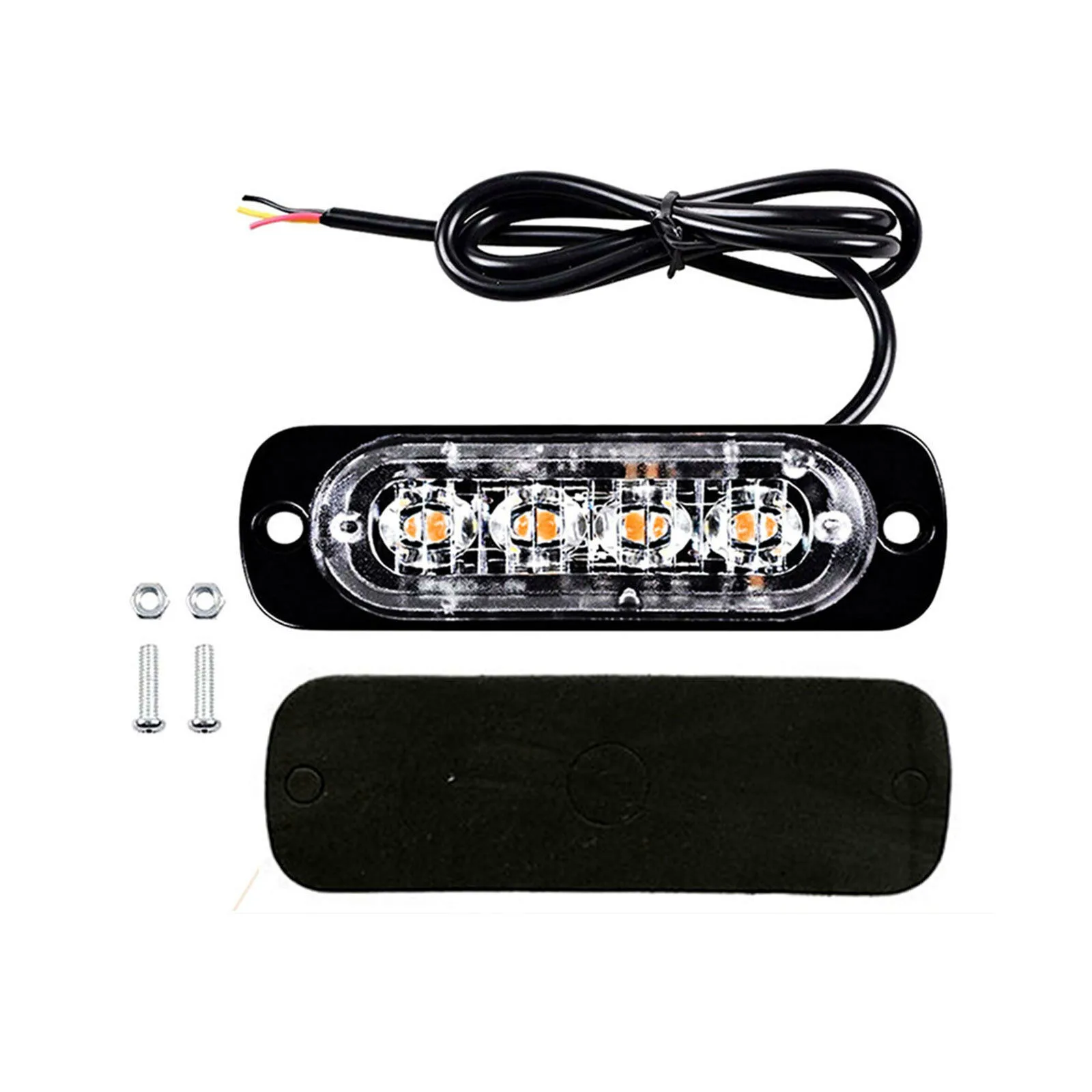 

4pcs/light Car Urgent Light Amber Beacon Lamp Recovery Strobe Flashing