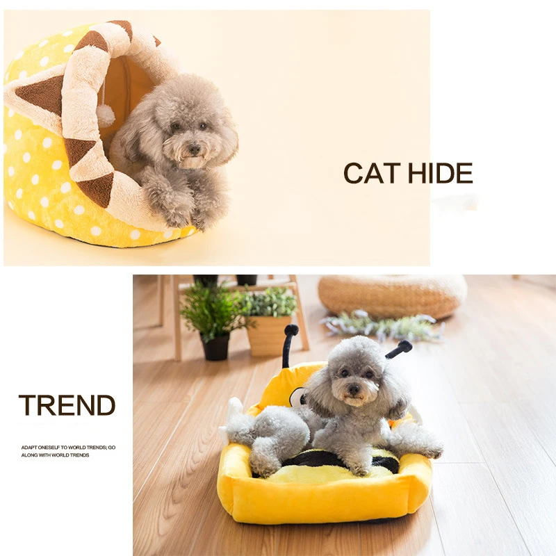 Новое осенне зимнее полузакрытое гнездо для кошек мультяшное домашних животных