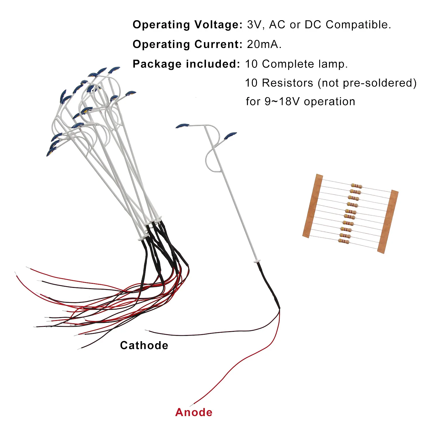 

LYM03 10pcs Model Railway 2-LEDs Two-Heads 1:87 Lamps Street Lights HO Scale 11cm 12V New